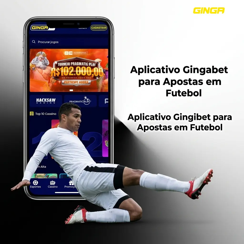 Aplicativo Gingabet para apostas em futebol no Android e iOS com mercados ao vivo e depósito via Pix