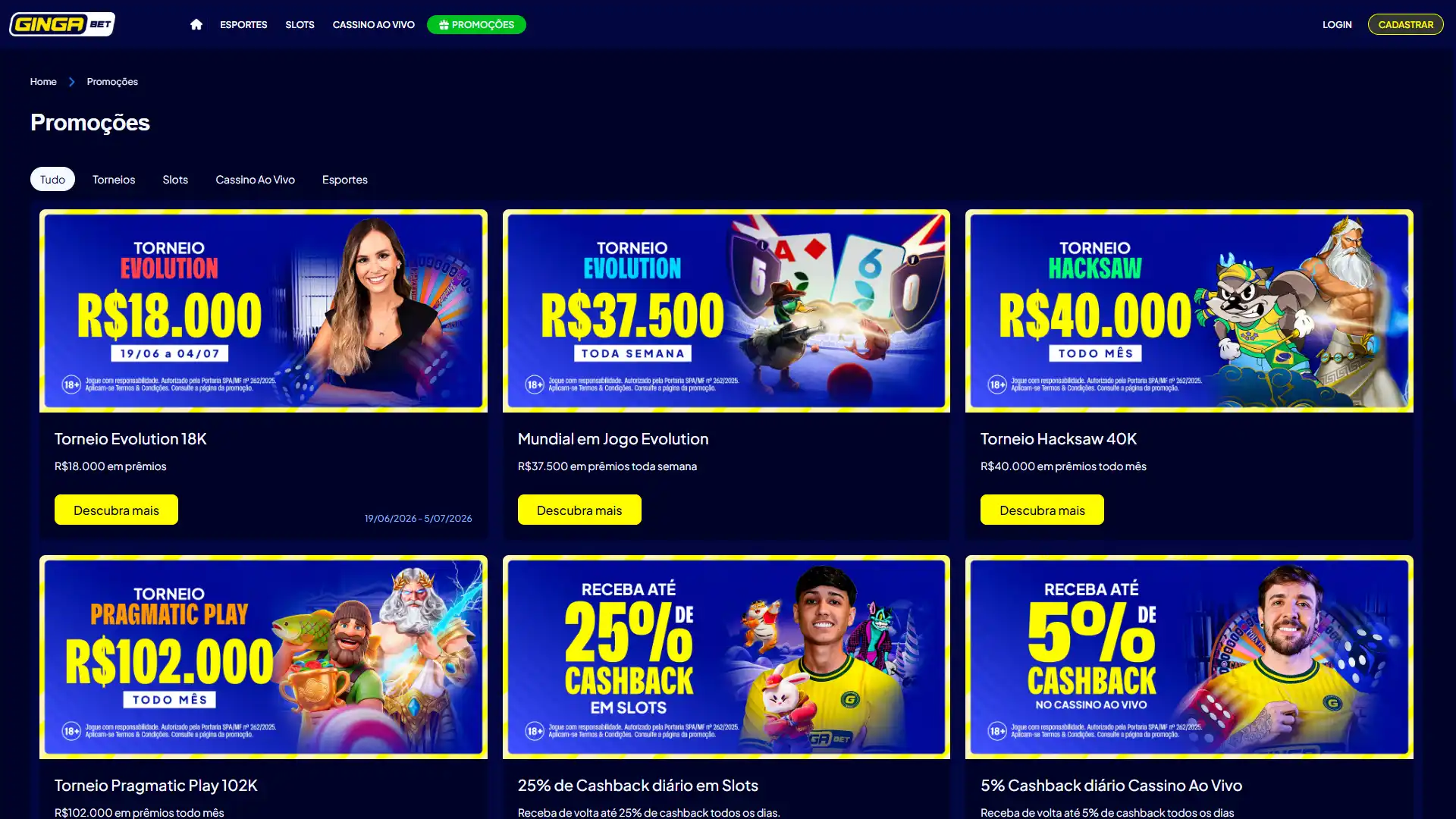 Aproveite os bônus exclusivos e ofertas especiais disponíveis na Gingabet.
